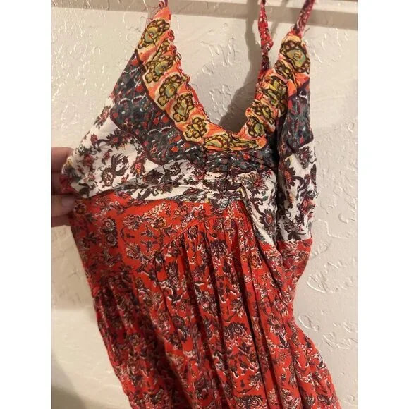 Y Sivana Maylene Boho Ruffle Paisley Halter Hippie Flare Leg Jumpsuit Romper - Picture 5 of 12